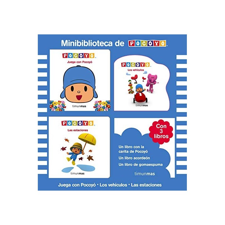 MINIBIBLIOTECA DE POCOYÓ (CON 3 LIBROS: JUEGA CON POCOYÓ - LOS VEHÍCULOS - LAS ESTACIONES).